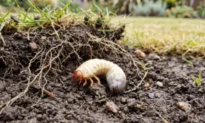 Grub żerujący w ziemi, niszczący korzenie. To właśnie tego pędraki nie lubią - być odkryte i zniszczone.