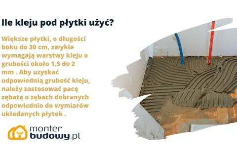 Dla płytek do 30 cm stosuj dopuszczalną grubość kleju pod płytki 1,5-2 mm. Użyj odpowiedniej pacy zębatej.
